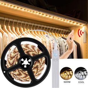 Strips LED Under Cabinet Light Strip Motion Sensor Waterproof Warm Cool 5V Tape Kitchen Night Closet Lamp For Bed Stair Wardrobe WallLED