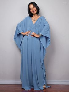 Kvinnors badkläder kvinnor kimono maxi strandklänningar bohemiska kaftaner solida baddräkt täcker vävd dekoration strandkläder 18 färg