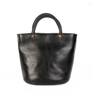 Evening Bags High Quality First Layer Genuine Cow Leather Women Handbag Shinny Luxury Design Shoulder Bag Shopping Tote