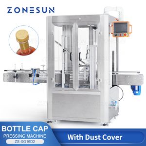 Zonesun ZS-XG16D2 Máquina de prensagem de tampa automática para fechamento da jarra de garrafa de cortiça com produção de personalização de cobertura de poeira