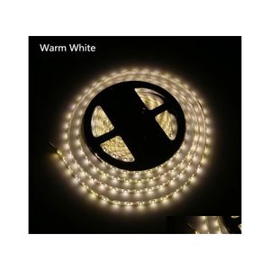 LED-Streifen, warmweißes Streifenlichtband, 3528 SMD, 5 m, wasserdicht, flexibel, 60 LED/m-Anschluss, 2 A, Stromversorgung, Bühne, Party, Weihnachten, Hom Dh4Sf