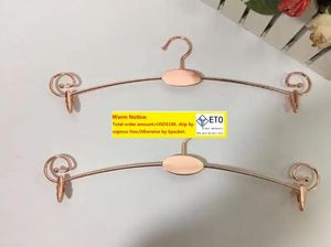 Rose Gold Metal Lingerie Hanger Hanger Cabine de roupas íntimas com 2 clipes de sutiã Rack