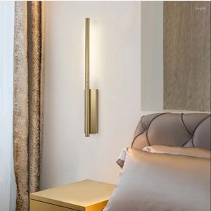 Lampa ścienna LINE LED Sconce Nordic Długie, jasne złoto Nowoczesne metalowe liniowe do salonu wystrój domu