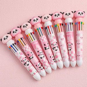 Kawaii Honey Peach Dundun Bear 10 Color Ballpoint Pen Cute Press School Supplies Office Stationery Creative Prize
