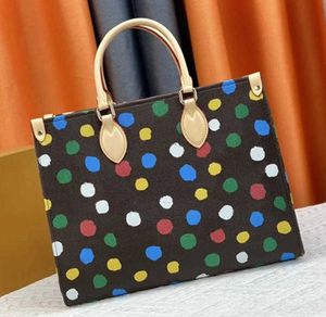 OnTheGo Damen Designer-Handtaschen Umhängetasche Yayoi Kusama PM 25 Tasche Mehrfarbige Punkt-Totes 23SS Damen-Einkaufstaschen mit großem Fassungsvermögen und kleiner runder Geldbörse M46379 M46076