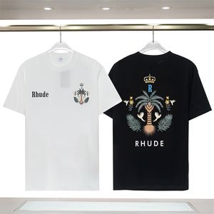 Herr t-shirts herr bokstav tryck t shirt lyx svart modedesigner sommar högkvalitativ topp kort ärm rhude tshirts storlek s-xxxl