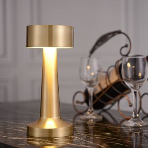 Retro Bar Coffee Table Lamp LED Desktop Night Light Rechargeable Touch Sensor Wireless Restaurant Bedroom Decor Lighting Fixture dh5400