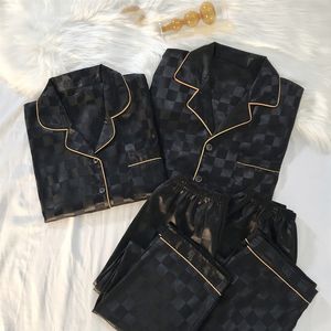 Kvinnors sömnkläder pyjamas sätter högkvalitativt ljus lyx Silk kvinnors pyjamas vårhöst långärmad cardigan set mode is siden hemkläder 230316