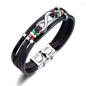 Bangle Fashion Linked Braided Leather Bracelet Inspirational Wristband Celtic-Knot Gifts For Son Men C1FC