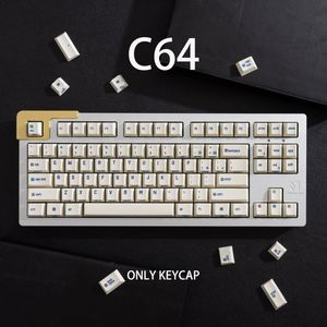 C64 153 Keys Cherry Profile PBT KeyCap Dye-Sub English Cusotom Personality KeyCaps för mekaniskt tangentbord 61/64/68/75