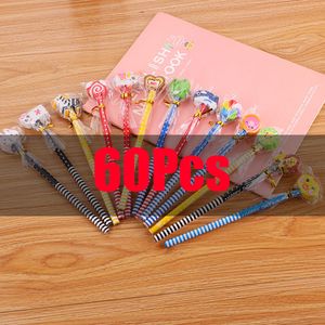 Pencils 60pcs/set Cute Cartoon Pencil with Rubber Kindergarten Gifts Stationery Children HB Pencil Wholesale Pencil for Student 230314