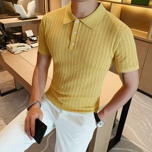 Męska marka Polos Ubranie Męskie Sumne Krótkie koszule z krótkim rękawem/Mężczyzna Slim Fit Wysokiej jakości koszulka polo Plus S-3XL 230316