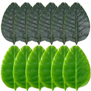 Decorative Flowers Artificial Tropical Banana Leaves For Table Wedding Hawaiian Luau Jungle Birthday Party Home Decoration Fake Plant Leaf