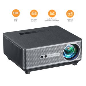 Projectors YABER K1 650 ANSI Auto FocusKeyston WiFi6 Bluetooth Full HD 1080P 4K Support LED Home Theater 230316