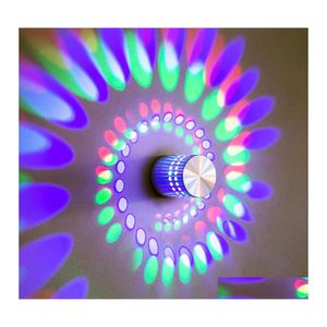 Wall Lamps Modern Creative Led Light Aluminum Hollow Cylinder Lamp Pathway Bedroom Art Home Lighting 1W 3W Drop Delivery Lights Indoo Dhslj