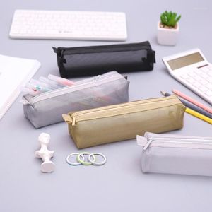 Kawaii Pencil Case przejrzyste proste zamek błyskawiczne Pull Design Bag Office Cute For Student School Matering Prezent Prezent