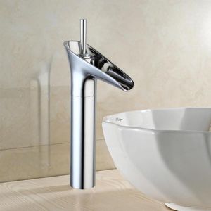 Banyo lavabo musluklar çağdaş basit havza musluk krom cilalı tek kollu delik soğuk su güverte monte seramik