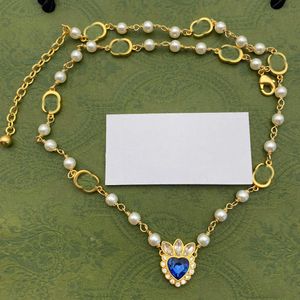 Classic Flower Necklace Women Designer Jewelry Golden Chain Double G Letter Necklace Womens Luxury Jewelrys Pearl Necklaces No Box