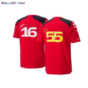 Wangcai01 DIY T-shirt Oficjalny Scuderia 2023 Drużyna Carlos Sainz Chars CRC T-shirt mundur F1 Koszulka Formula One Racing Suit Moto Motorcyc Tees 0316H23