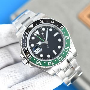 Ceramic green black dial men's watch 40mm automatic mechanical Wristwatches waterproof luminous stainless steel strap ST9 folding buckle sapphire mirror gift hjd
