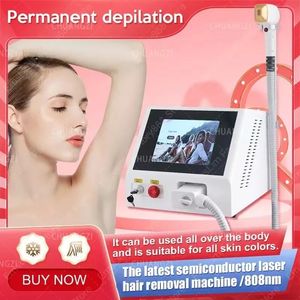 Lasermaskin Ny diod 755 808 1064NM Multi Wavelengthshair Borttagning Maskin för ansikte vem kylhuvud smärtfri epilator