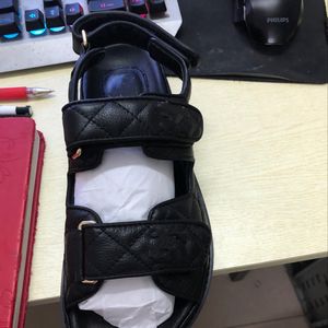 2023 luxury sandals women slipper men slides leather sandal womens Hook & Loop casual shoes 35-42 with box and dust bag