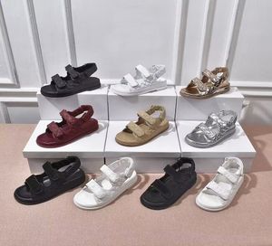 designer skor strand sandal tjock botten sport sandaler tränare mode läder casual kvinnas skor sammet brev plattform lady sko storlek 35-41-42 US4-US11 med låda