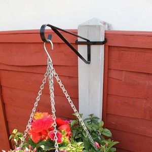 Hooks Rails Hanging Bracket Garden Hållbar blomma växtkorg krokdekoration