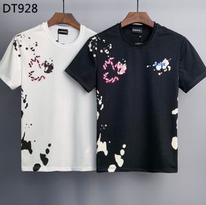 DSQ Phantom Turtle Men's Fit Fit Fits Designer T-рубашки черная белая спина прохладная футболка Мужчина летняя итальянская модная повседневная футболка с уличной футболкой плюс размер M-XXXL 60930