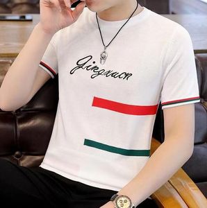 Men's T-Shirts Luxury bee Knitted Tshirt Top Tees Streetwear Male Social Club Slim Fit Casual T-Shirt