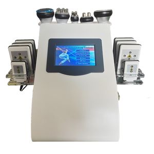 6 I 1 40K Ultraljudskavitation Vakuum Radiofrekvens Laser 8 Pads Lipo Laser Slimming Machine för Body Shaper