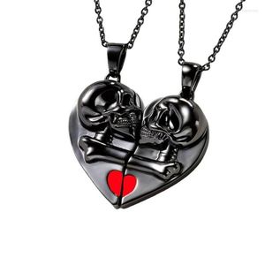 Chains Rock Skull Pendant Men's Fashion Titanium Steel Punk Style Retro Magnetic Splicing Love Hip Hop Couple Necklace