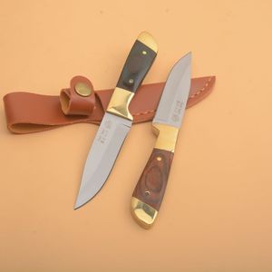 Ex-factory Price G1112 Small Survival Straight Knife 440C Satin Drop Point Blade Full Tang Wood Handle Outdoor Camping Hiking Fishing Hunting Knives