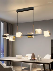 Chandeliers Light Luxury Restaurant Lamp Chandelier Simple Modern Creative Square Home Dining Room Long Bar Table Nordic