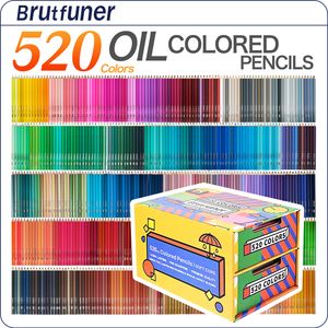 Pencils Brutfuner 520 Oil Colored Professional Drawing Pencil Set For Sketch Coloring School Kid Art Supplies 230317