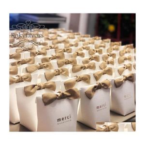 Party Favor 70Pcs Merci Beaucoup Boxes Anniversary Event Candy Wedding Favors Gift Package Little Things Table Decor Drop Delivery H Dhrvz