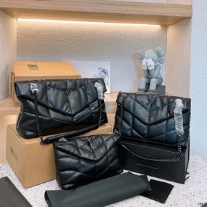 Bolsas de mão de luxo de designer quente bolsas femininas puffer bolsas de ombro quadrado LOULOU bolsas de alta qualidade em couro real de grande capacidade acolchoado mensageiro com caixa quente