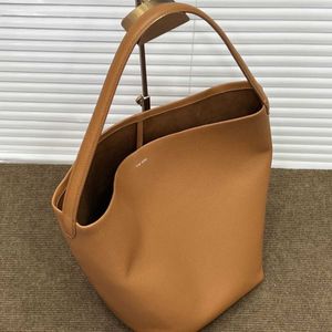 The Row Bag Leather Designer Capacity Large Shoulder Bucket Bag Large Tote Bag Fashion Leisure Bag Female