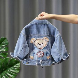 Boys' Denim Coat 2023 New Fashionable Colorful Print Patch Casual Children's Spring Wear Top A92