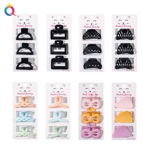 3pcs/set Plastic Hair Claw Ribbon Matte Claw Clips Women Girls Mini Geometric Hair Clips Barrettes Headwear Hair Accessories Gifts 1960