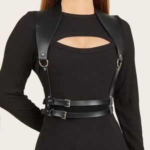 Suspenders Women Leather Harness Belt Strap Girdle Sexy Lady Handmade Belt Decorative Shirt Dress Smooth Buckle Vest Harness For Female 230316