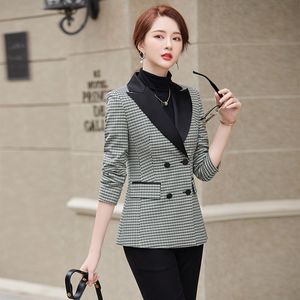 Kvinnors tvåstycksbyxor 2023 Autumn Winter Novelty Uniform Styles Formella kvinnor Business Work Wear Suits Ladies Office Professional Blazers S S