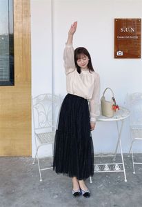 Skirts Spring Products High Waist Elastic Mesh Pleated Two Piece Set Of Metal Wire Decoration Splicing Design 230316