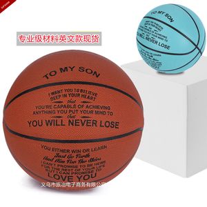 Balls Engraved Basketball Gifts for Son with To My Words Basketabll Standard Size 7 PU Leather Training Ball Chrismas Birthday 230210