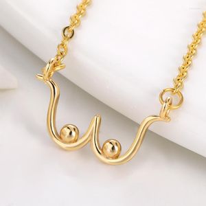 Choker Female Body Chest Pendant Necklace For Women Breast Cancer Awareness Breastfeeding Boob Feminist Jewelry Collier Bijoux