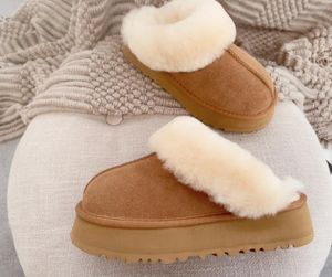 2023 Australien neues Muster Hausschuhe mit dicken Sohlen Australian Classic Warm Boots Damen Mini Half Snow Boot USA GS 585401 Winter Fluffy Furry Satin Ankle Bootss US4-14