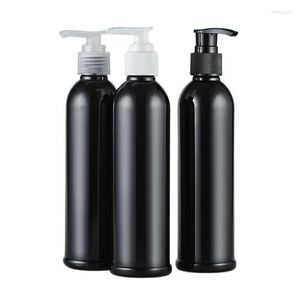 Storage Bottles 250ML X 30 Empty Black Screw Emulsion Pump Bottle 250CC Shampoo Shower Packing Cosmetic Containers Dispenser