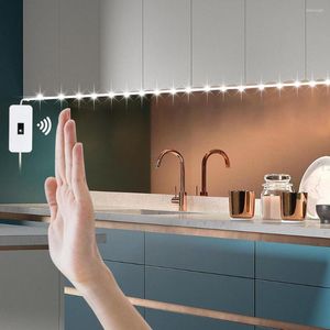 Luzes noturnas DC 5V Lâmpada USB Motion LED Backlight TV Kitchen Firch Weving Woving On Off Sensor Light Diodo Diodo Duasefado Fita