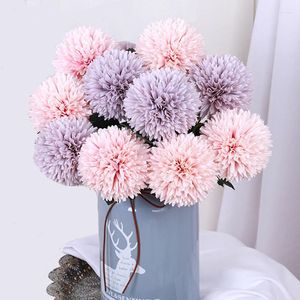 Декоративные цветы 3/5pcs Ball Chrysanthemum Искусственный одуванчик пластиковый цветок для домашнего сада свадебное украшение Diy венок Букет