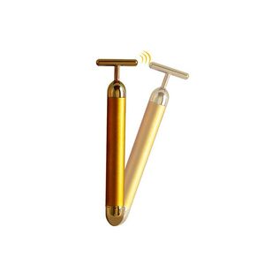 Strumento per la bellezza degli occhi 24K Gold Bar Elettrico Golden Beauty Stick V Artefatto per il viso Bastone per massaggio facciale Attrezzature per la bellezza Misuratore di vibrazioni Commercio all'ingrosso